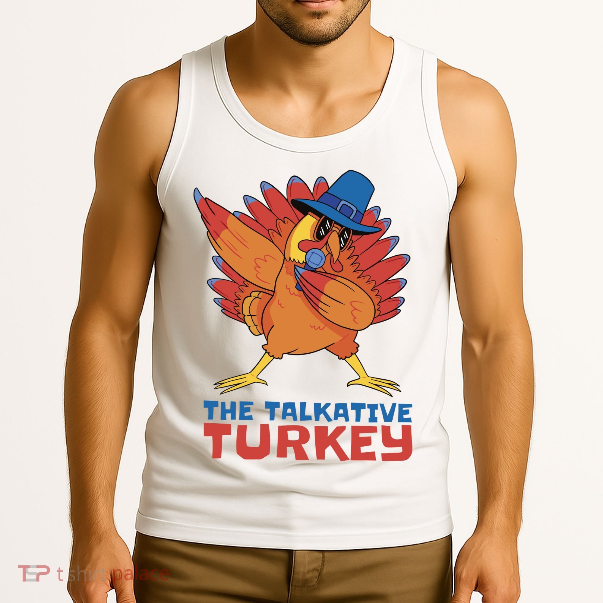 The Talkative Turkey Funny Thanksgiving Tank Top