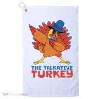 The Talkative Turkey Funny Thanksgiving Golf Towel thumb 0