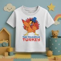 The Talkative Turkey Funny Thanksgiving Toddler T-Shirt thumb 3