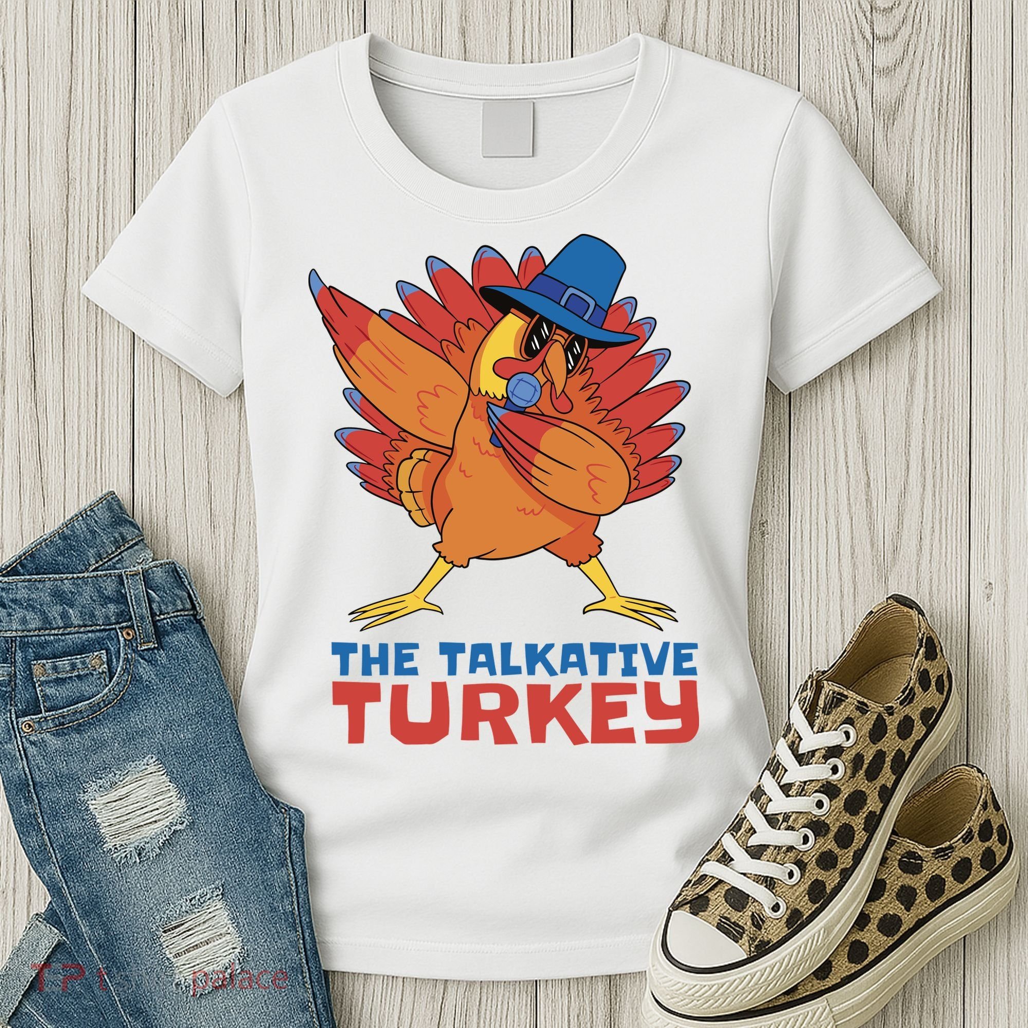 The Talkative Turkey Funny Thanksgiving Women's T-Shirt