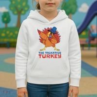 The Talkative Turkey Funny Thanksgiving Kids Hoodie thumb 3