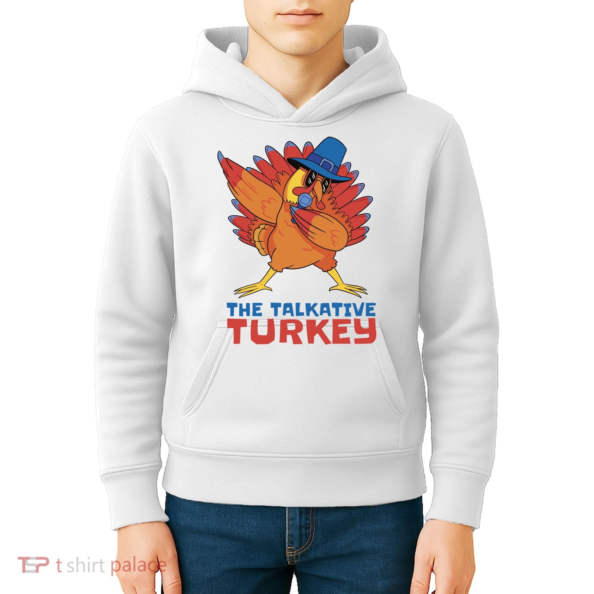The Talkative Turkey Funny Thanksgiving Kids Hoodie