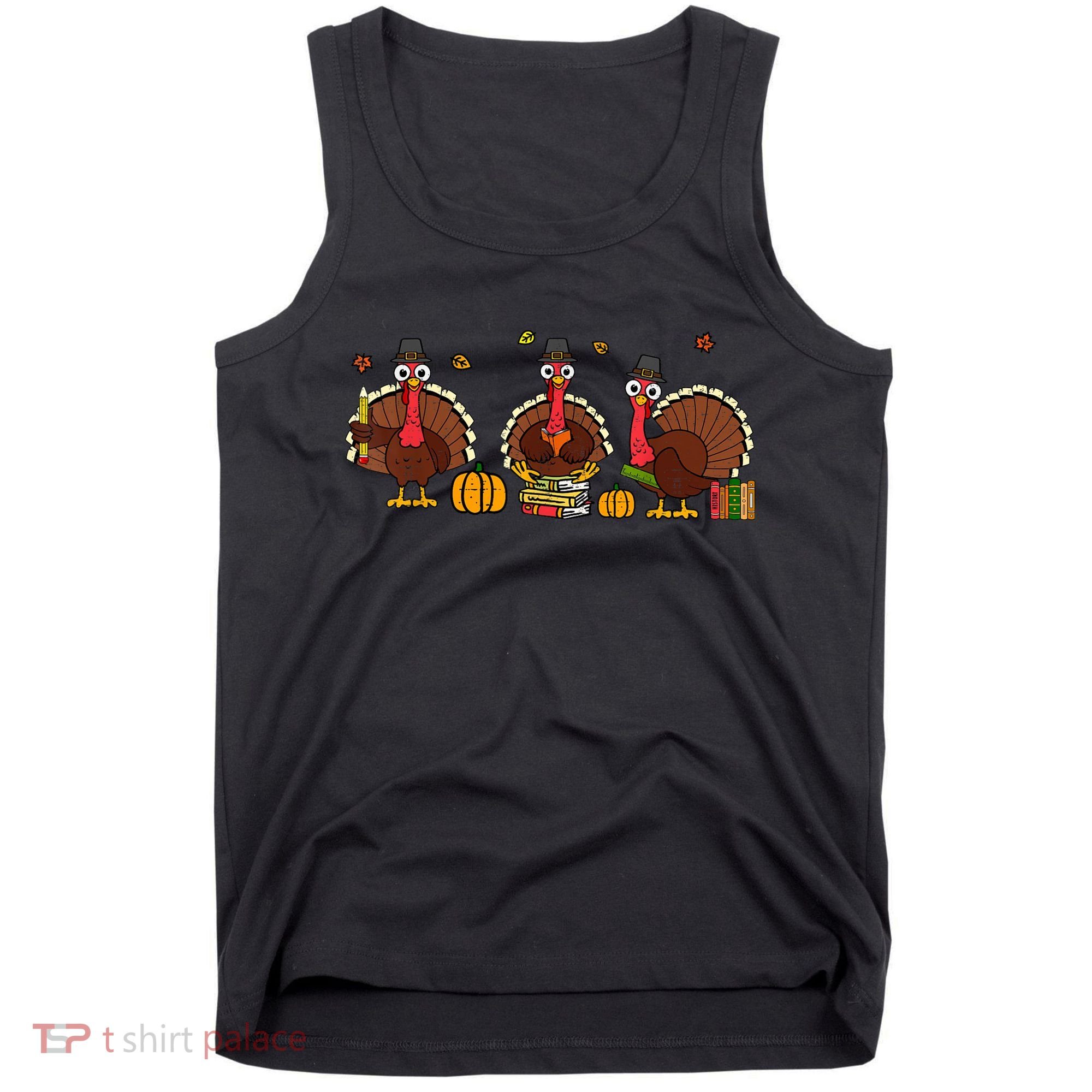 Thankful Teacher Turkey Thanksgiving Shirts Tank Top