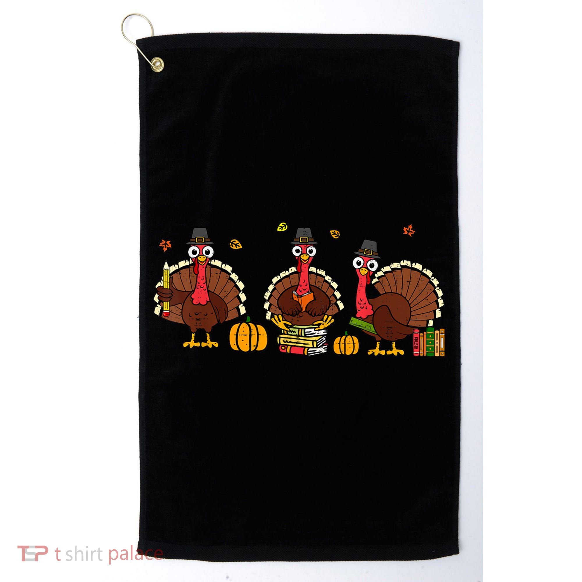 Thankful Teacher Turkey Thanksgiving Shirts Golf Towel