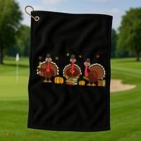 Thankful Teacher Turkey Thanksgiving Shirts Golf Towel thumb 1