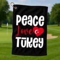 TüRkiye Turkey Turkiye Turkish Flag Meaningful Gift Golf Towel thumb 1