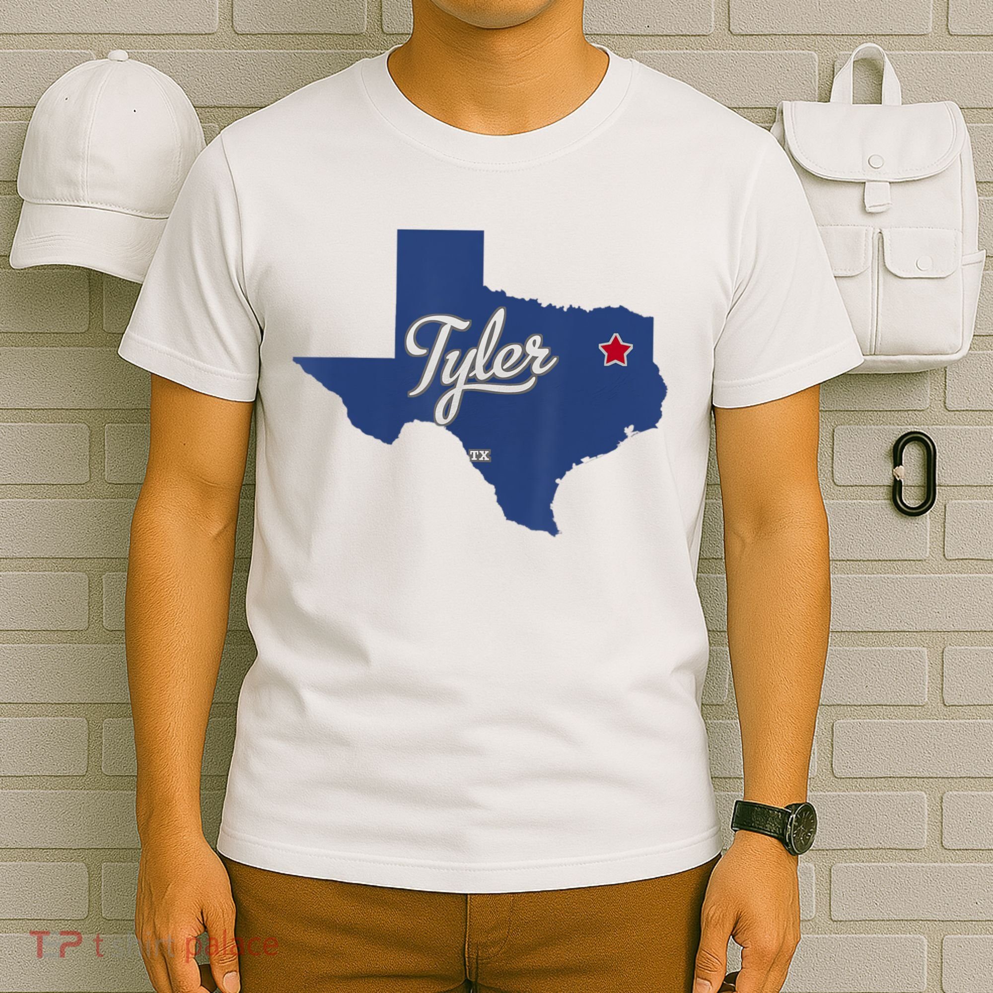Tyler Texas Tx Map Vintage State Athletic Style T-Shirt
