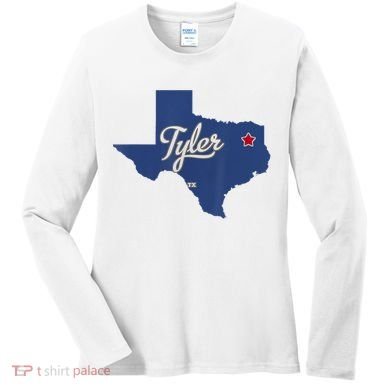 Tyler Texas Tx Map Vintage State Athletic Style Women's Long Sleeve Shirt