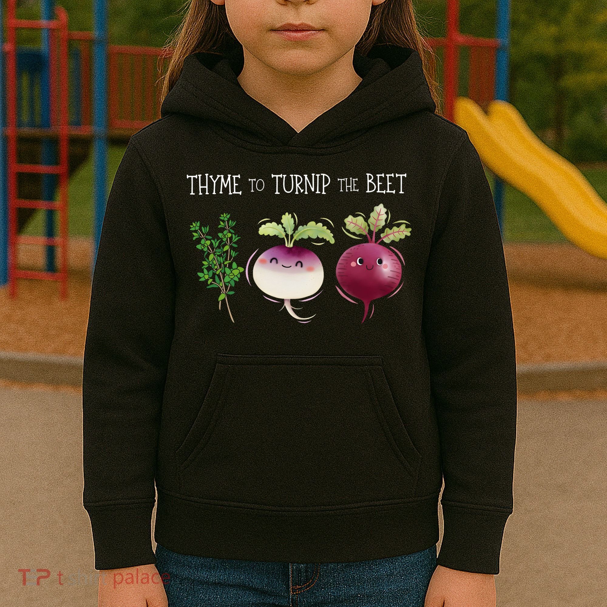 Thyme To Turnip The Beet Vegetable Kids Hoodie