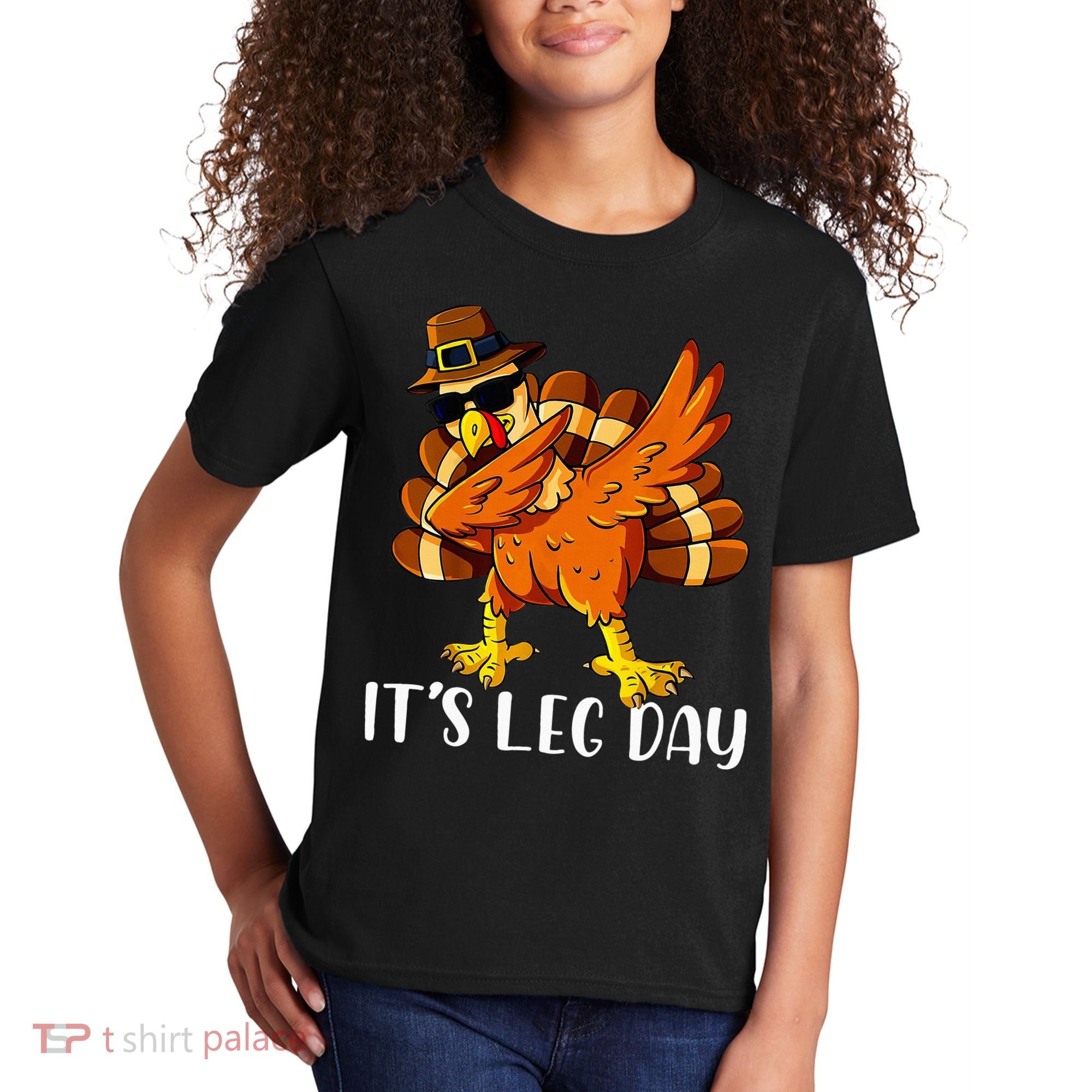 Thanksgiving Turkey Trot Fun Family Leg Day Workout Kids T-Shirt