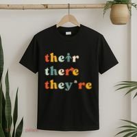 There Their TheyRe English Grammar Teacher Back To School T-Shirt thumb 2