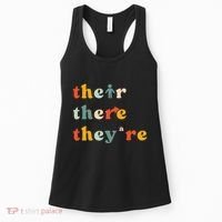 There Their TheyRe English Grammar Teacher Back To School Women's Tank Top thumb 0