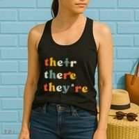 There Their TheyRe English Grammar Teacher Back To School Women's Tank Top thumb 2