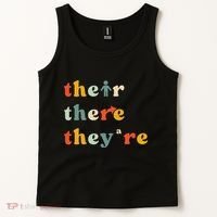 There Their TheyRe English Grammar Teacher Back To School Tank Top thumb 2