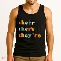 There Their TheyRe English Grammar Teacher Back To School Tank Top thumb 3