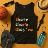 There Their TheyRe English Grammar Teacher Back To School Tank Top thumb 4