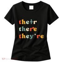 There Their TheyRe English Grammar Teacher Back To School Women's T-Shirt thumb 0
