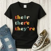 There Their TheyRe English Grammar Teacher Back To School Women's T-Shirt thumb 3