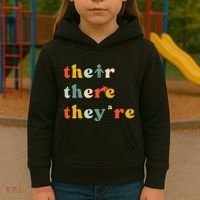 There Their TheyRe English Grammar Teacher Back To School Kids Hoodie thumb 3