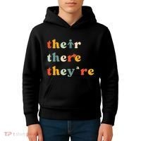There Their TheyRe English Grammar Teacher Back To School Kids Hoodie thumb 4