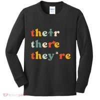 There Their TheyRe English Grammar Teacher Back To School Kids Long Sleeve Shirt thumb 0