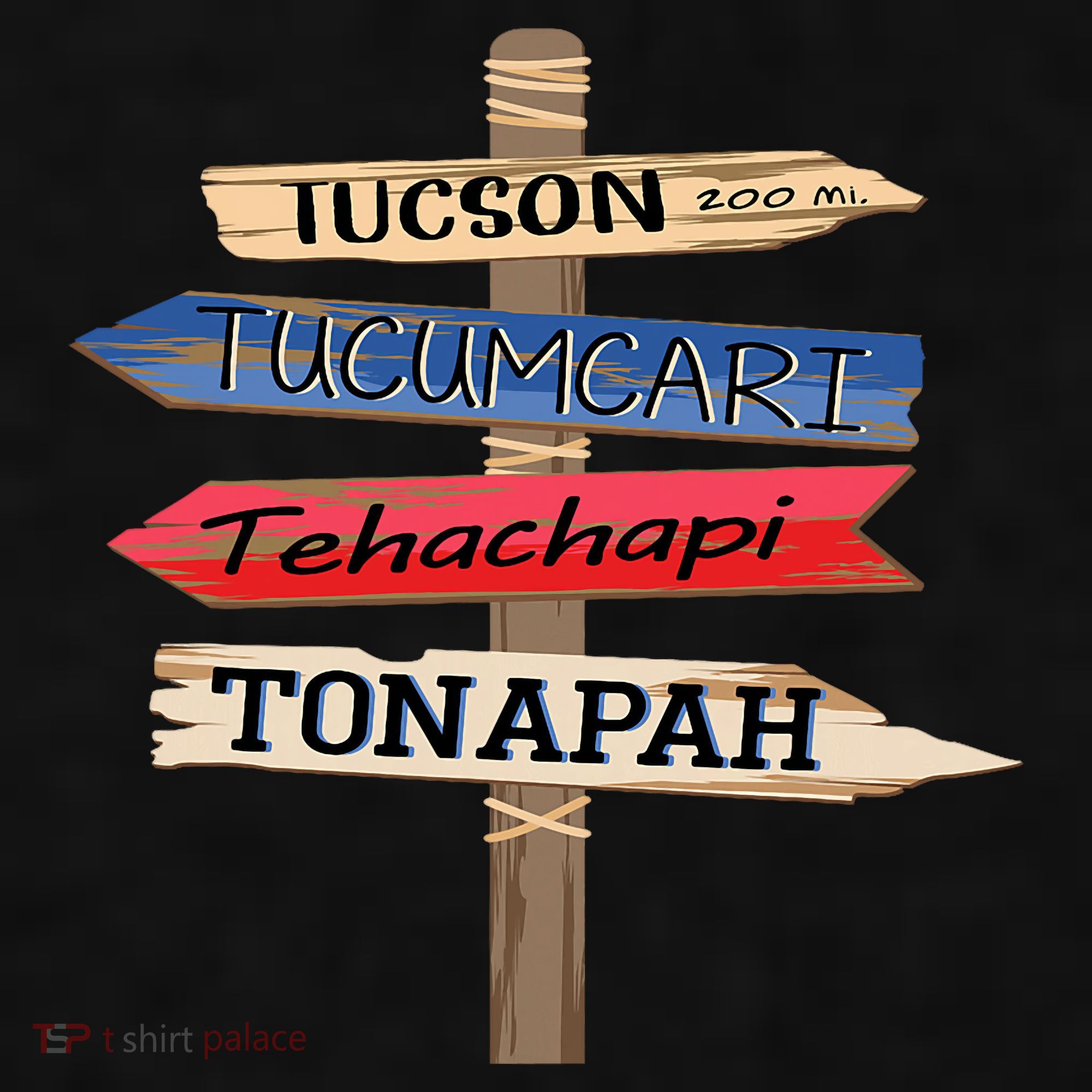 Tucson Tucumcari Tehachapi Tonapah Tourist Guideline Ladies PosiCharge Tri-Blend Wicking Tank