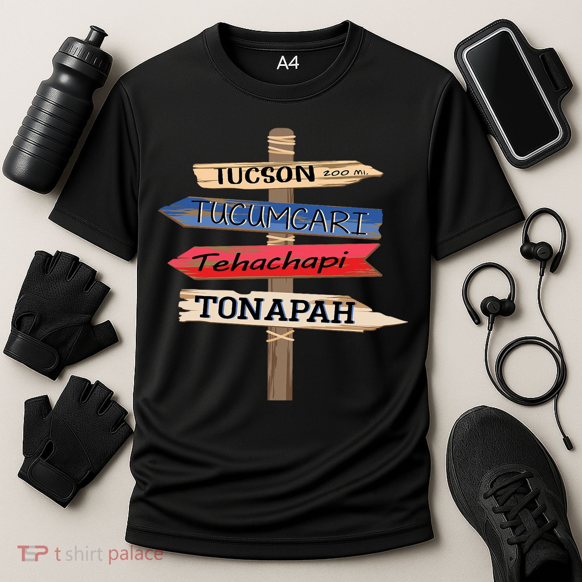 Tucson Tucumcari Tehachapi Tonapah Tourist Guideline Cooling Performance Crew T-Shirt