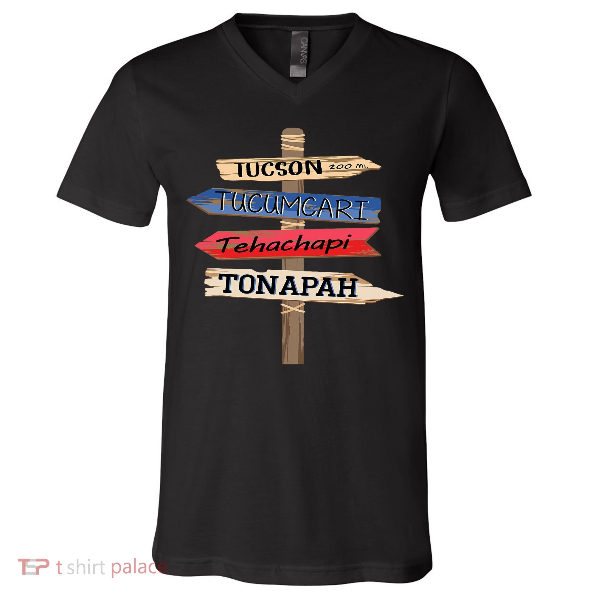 Tucson Tucumcari Tehachapi Tonapah Tourist Guideline V-Neck T-Shirt