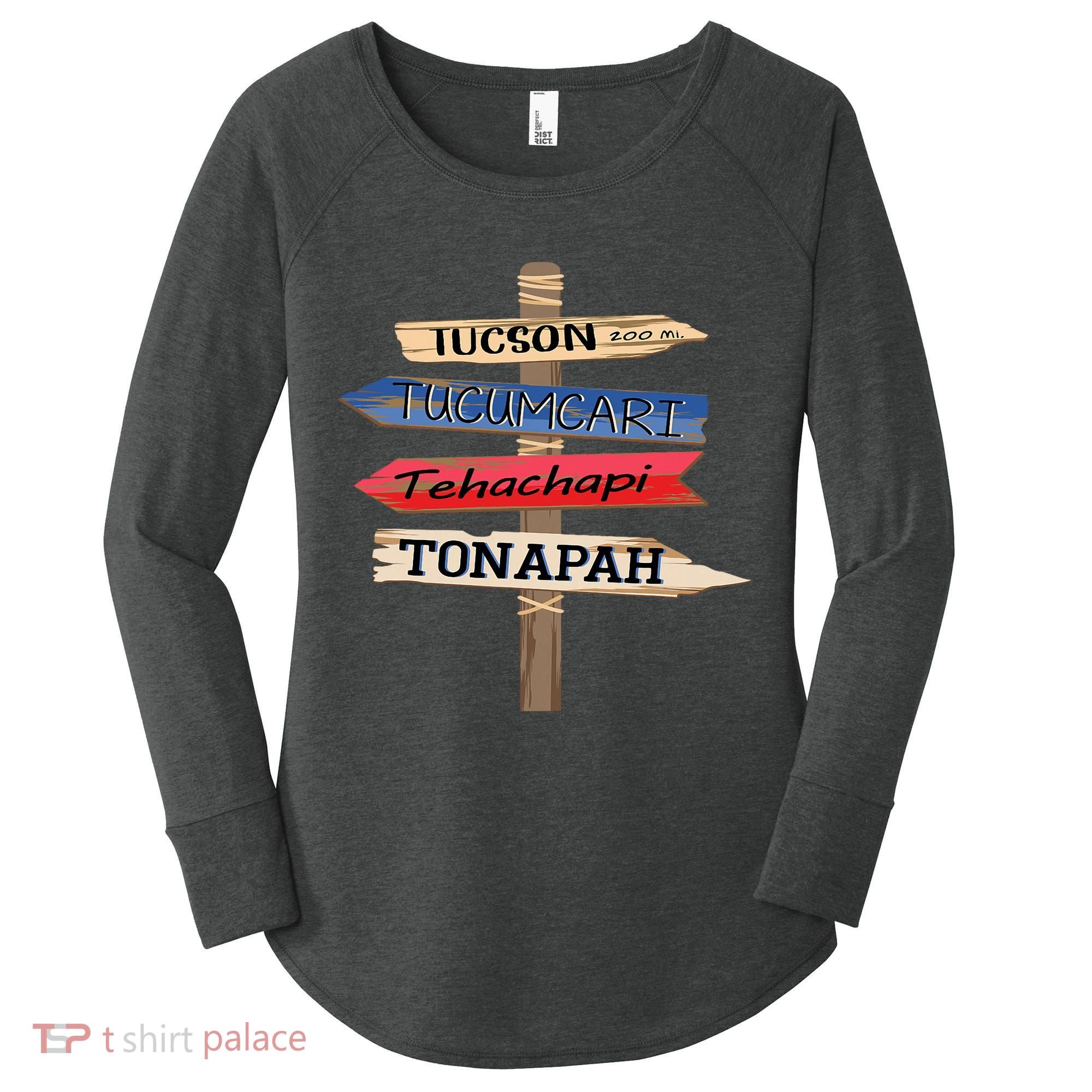Tucson Tucumcari Tehachapi Tonapah Tourist Guideline Women's Perfect Tri Tunic Long Sleeve Shirt
