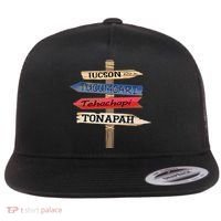 Tucson Tucumcari Tehachapi Tonapah Tourist Guideline Flat Bill Trucker Hat thumb 0