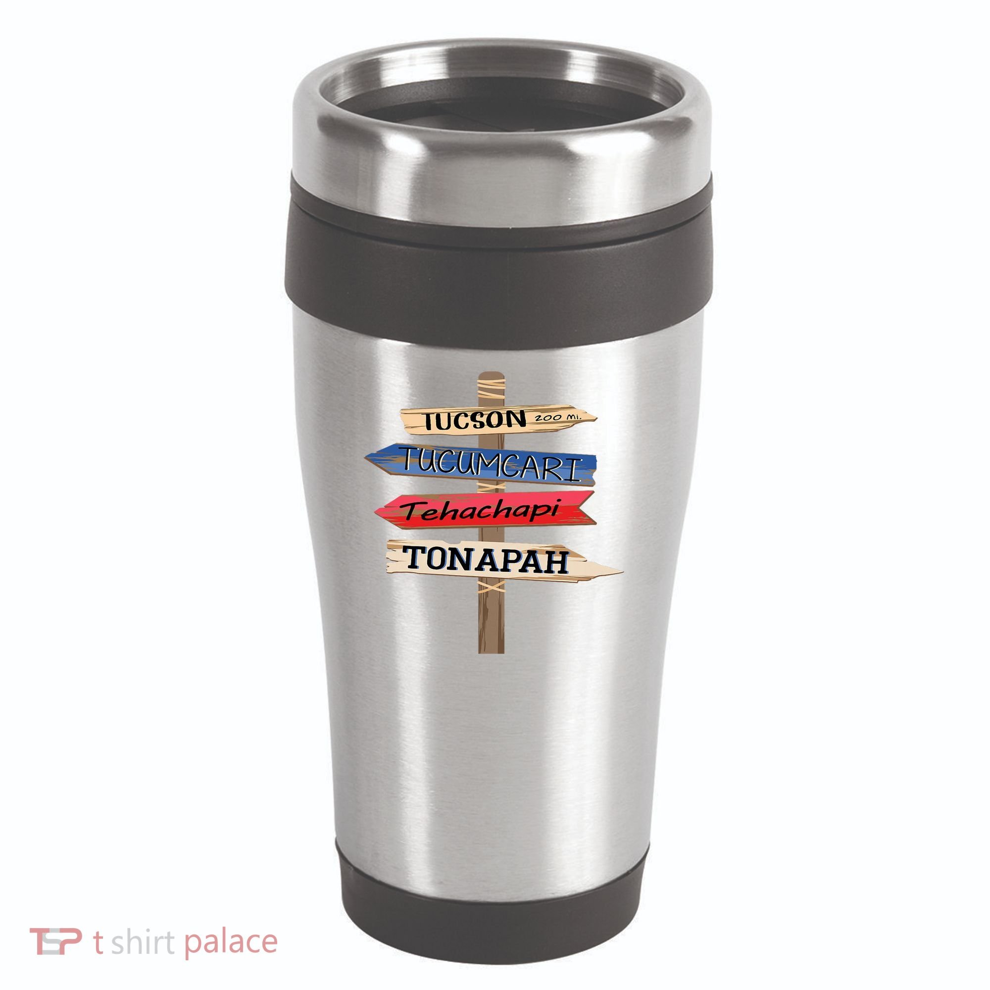 Tucson Tucumcari Tehachapi Tonapah Tourist Guideline 16oz Travel Tumbler