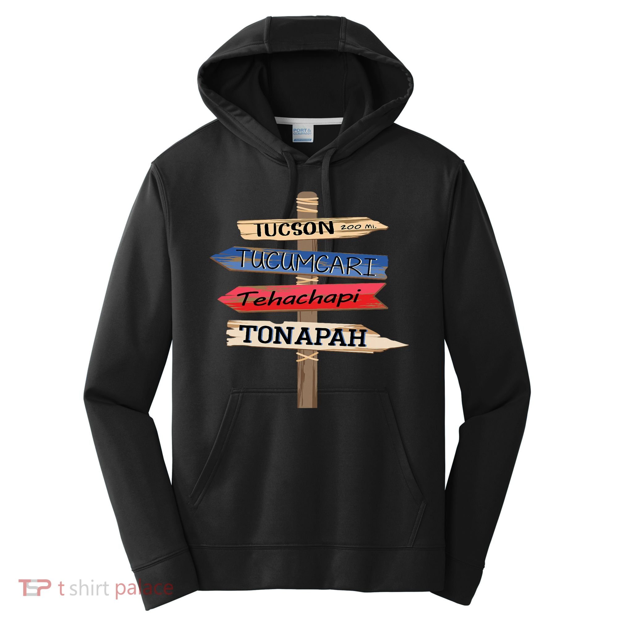 Tucson Tucumcari Tehachapi Tonapah Tourist Guideline Performance Fleece Hoodie