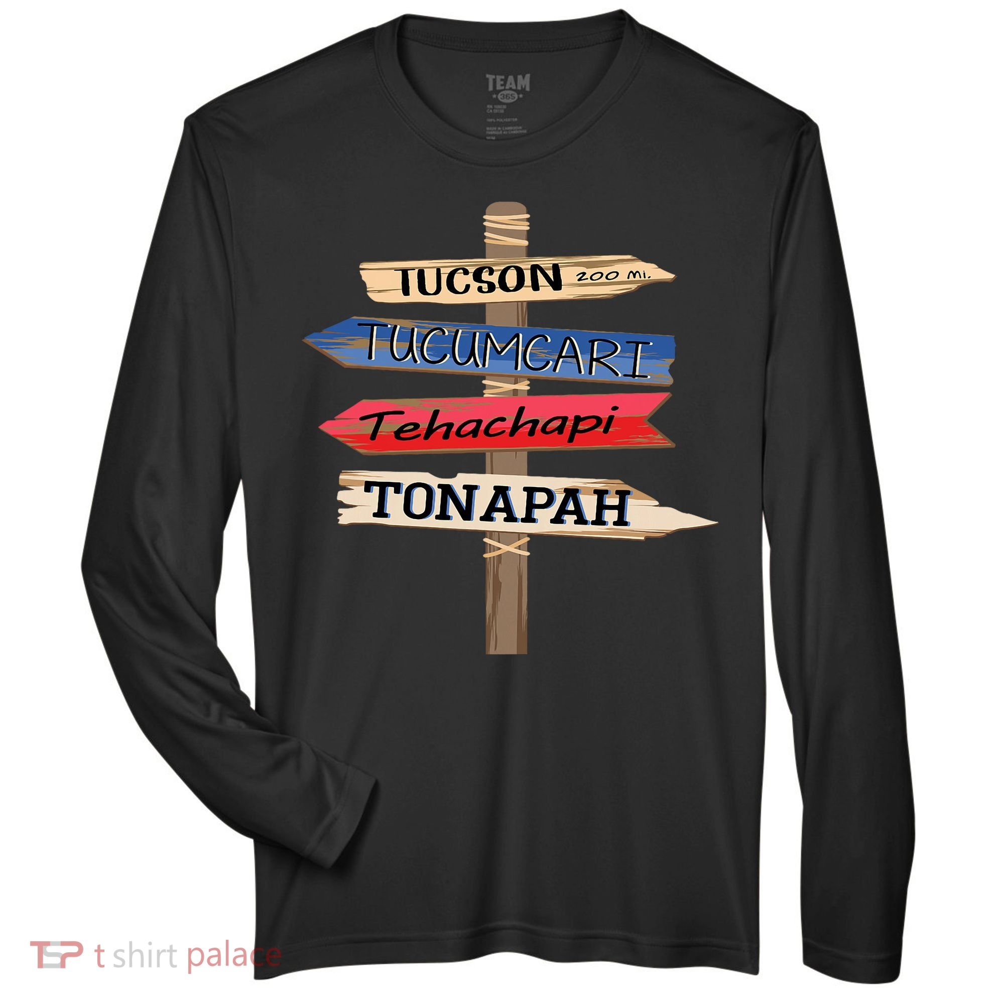 Tucson Tucumcari Tehachapi Tonapah Tourist Guideline Zone Performance Long-Sleeve T-Shirt