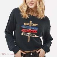 Tucson Tucumcari Tehachapi Tonapah Tourist Guideline Cropped Pullover Crew thumb 2