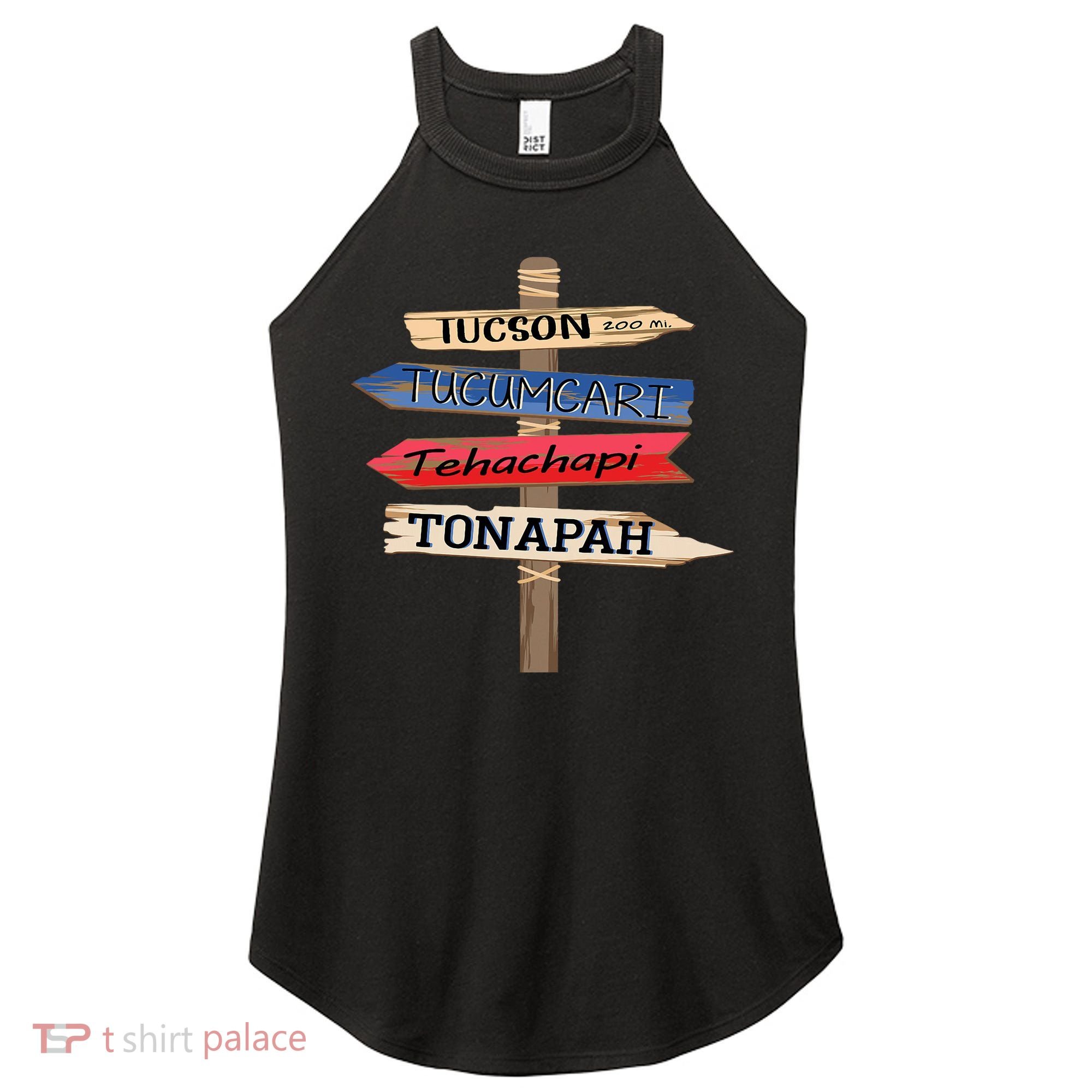 Tucson Tucumcari Tehachapi Tonapah Tourist Guideline Women's Perfect Tri Rocker Tank