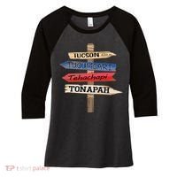 Tucson Tucumcari Tehachapi Tonapah Tourist Guideline Women's Tri-Blend 3/4-Sleeve Raglan Shirt thumb 0