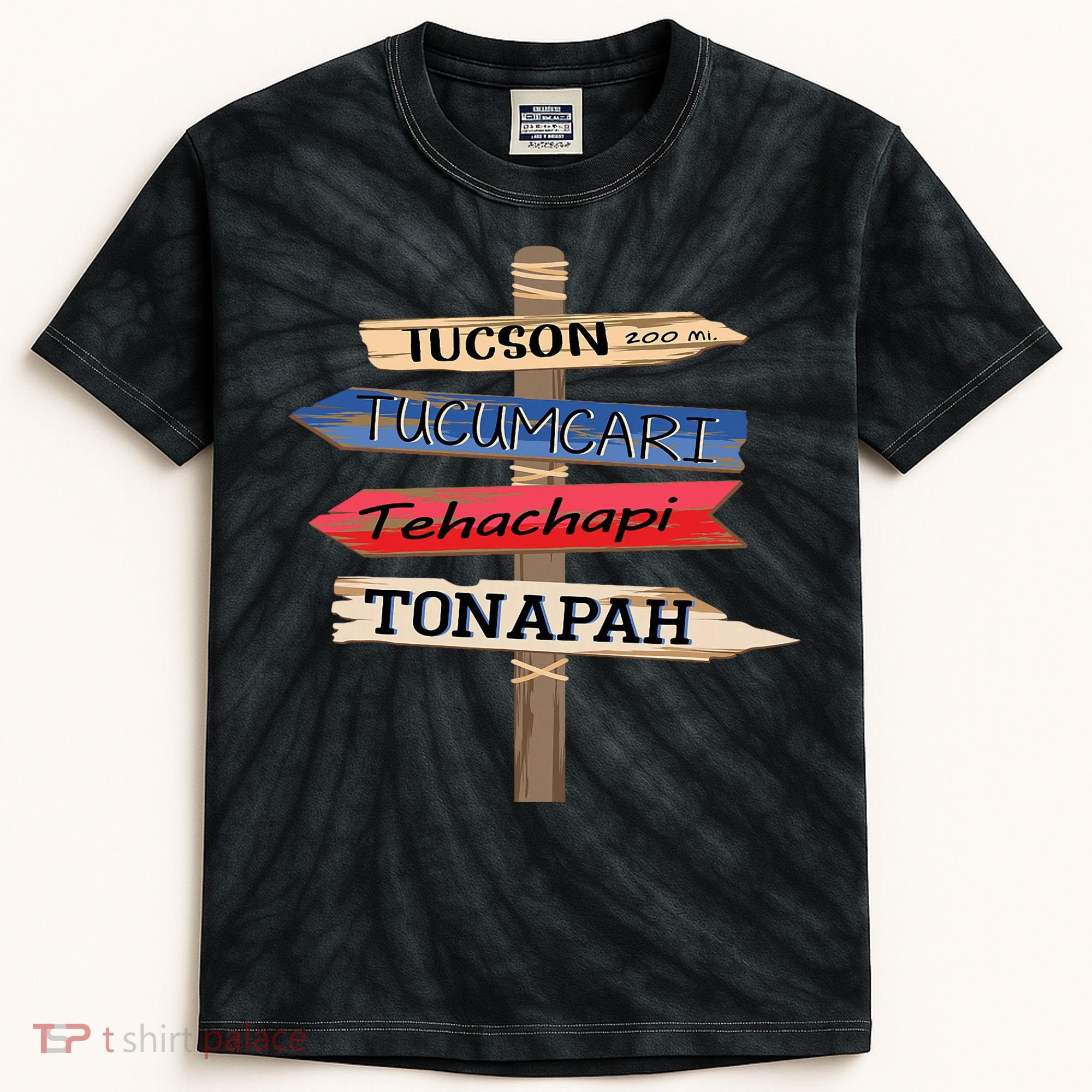 Tucson Tucumcari Tehachapi Tonapah Tourist Guideline Kids Tie-Dye T-Shirt