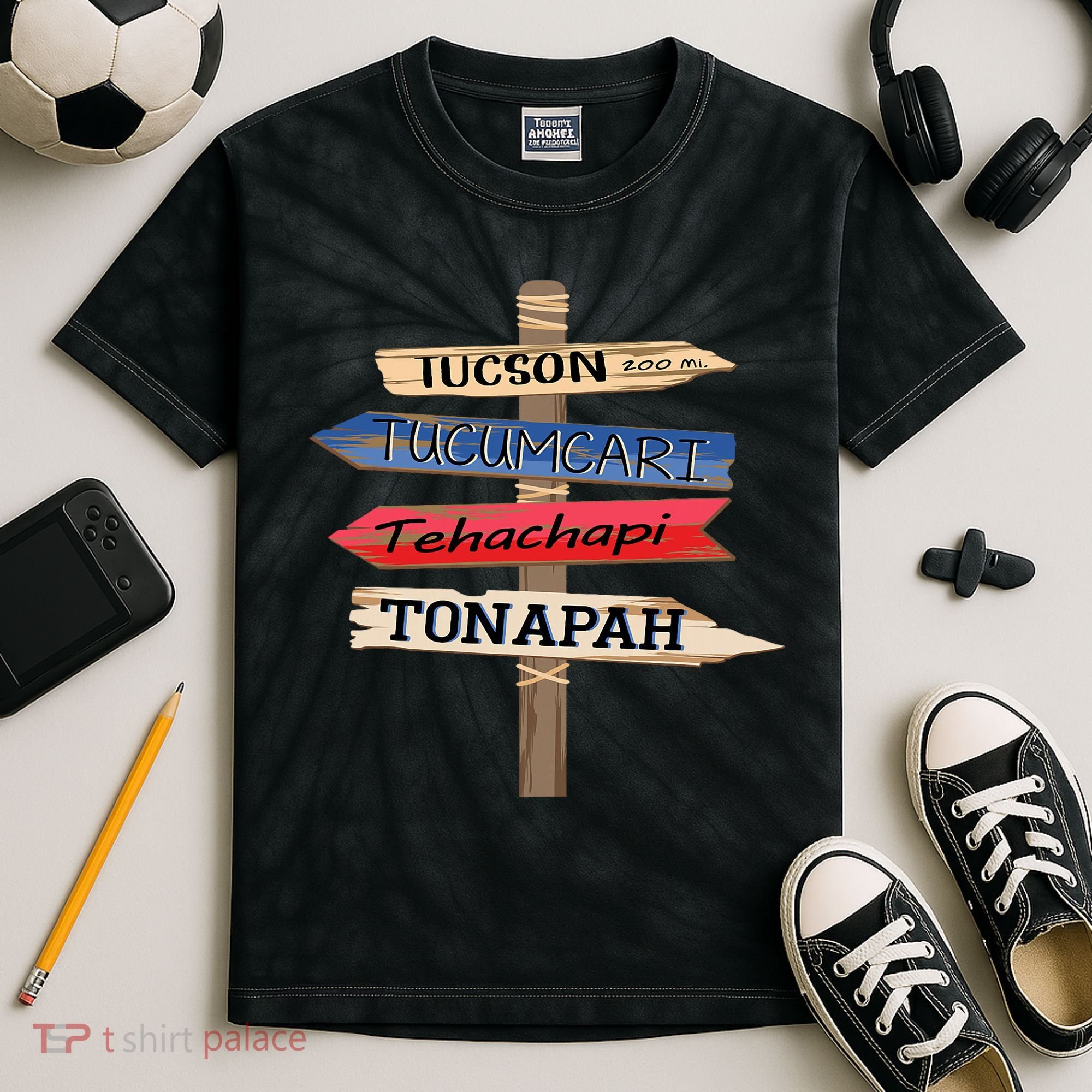 Tucson Tucumcari Tehachapi Tonapah Tourist Guideline Kids Tie-Dye T-Shirt