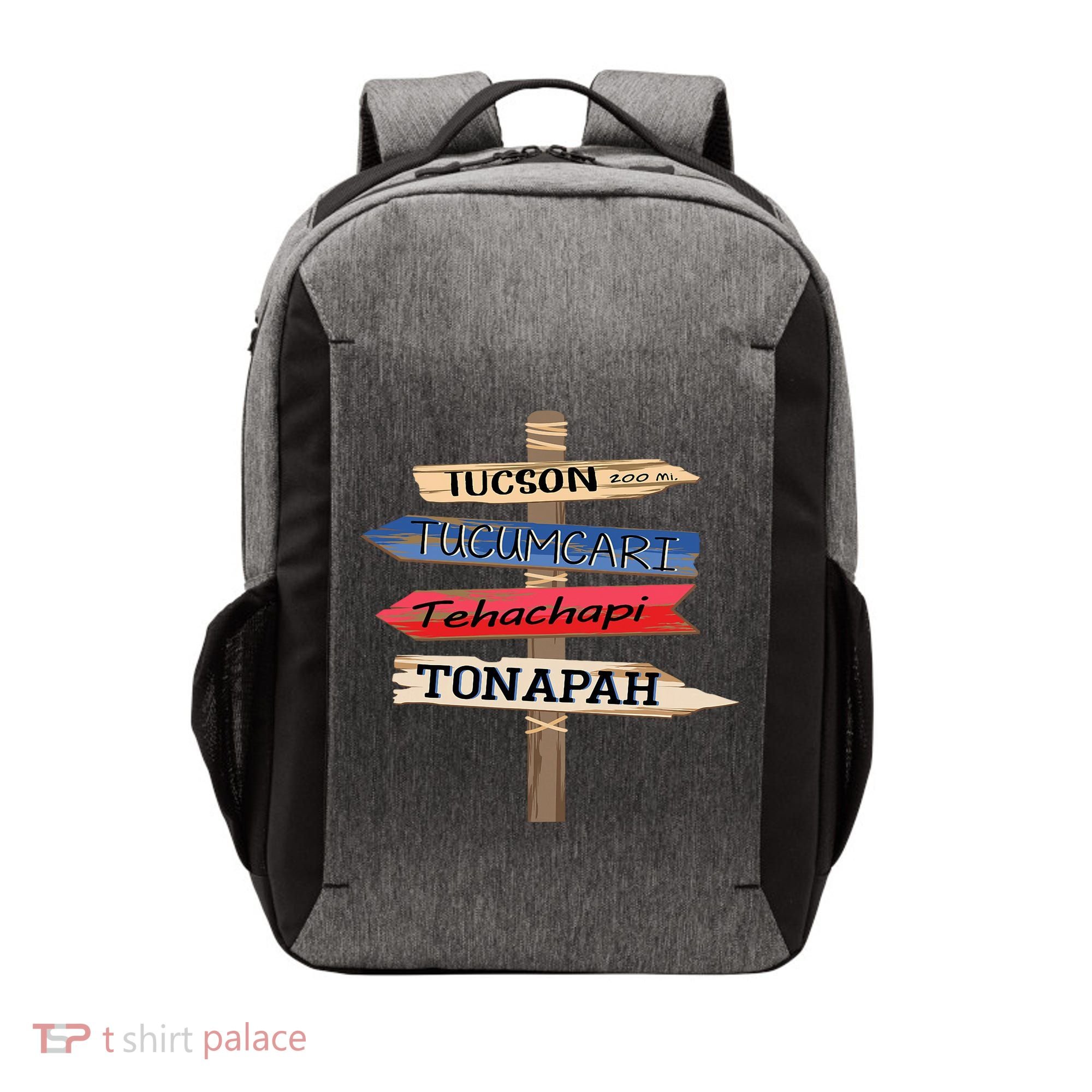 Tucson Tucumcari Tehachapi Tonapah Tourist Guideline Vector Backpack