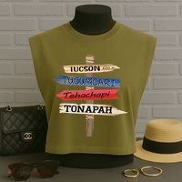 Tucson Tucumcari Tehachapi Tonapah Tourist Guideline Garment-Dyed Women's Muscle Tee thumb 3