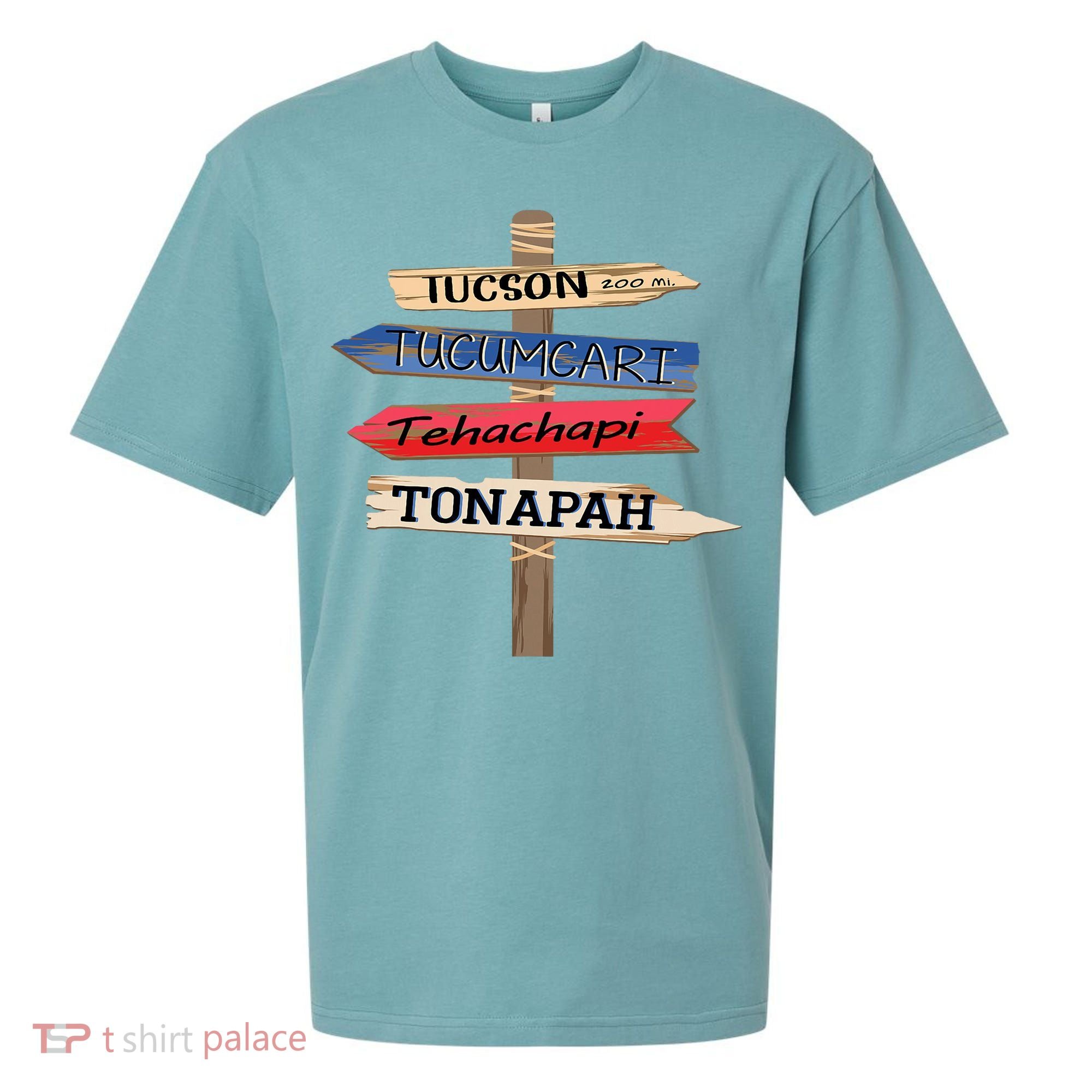 Tucson Tucumcari Tehachapi Tonapah Tourist Guideline Sueded Cloud Jersey T-Shirt