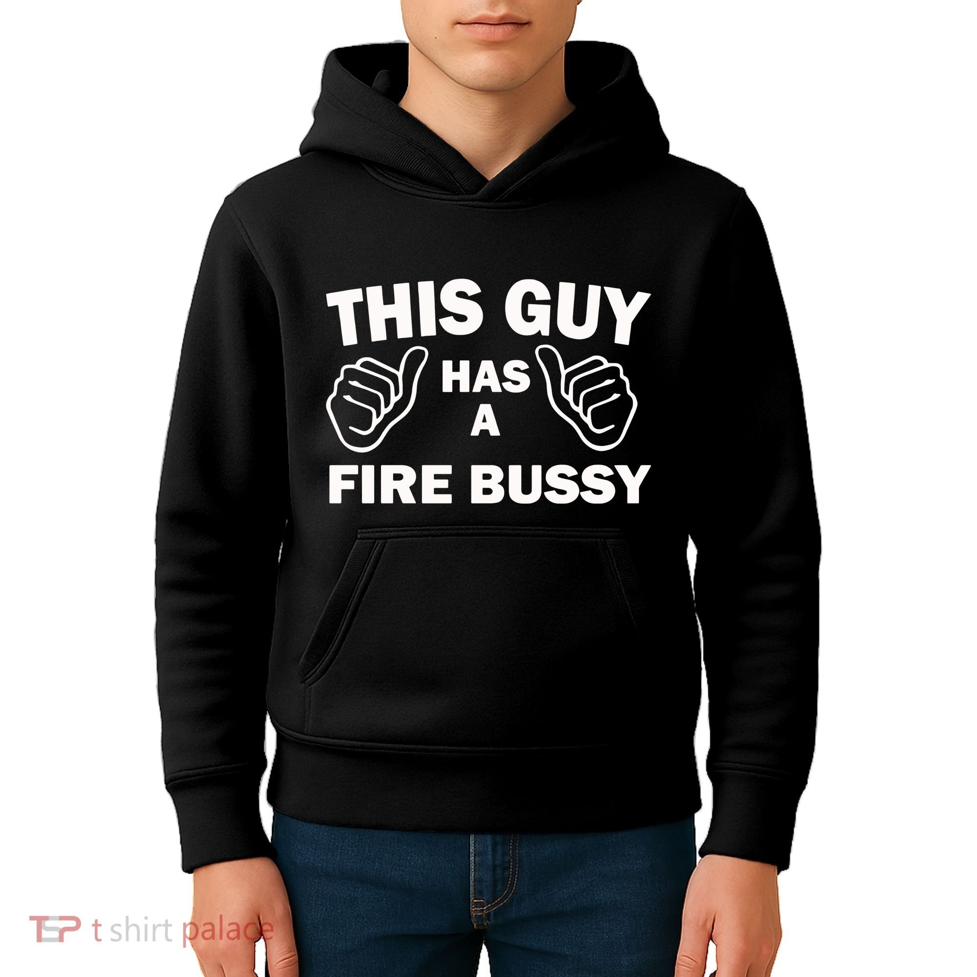 Two Thumbs Up This Guy Has A Fire Bussy Kids Hoodie