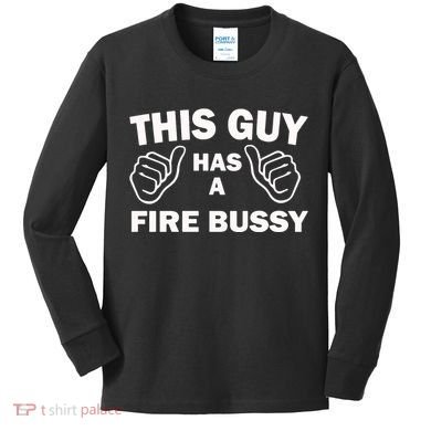 Two Thumbs Up This Guy Has A Fire Bussy Kids Long Sleeve Shirt