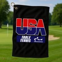 Table Tennis Usa Team Golf Towel thumb 1