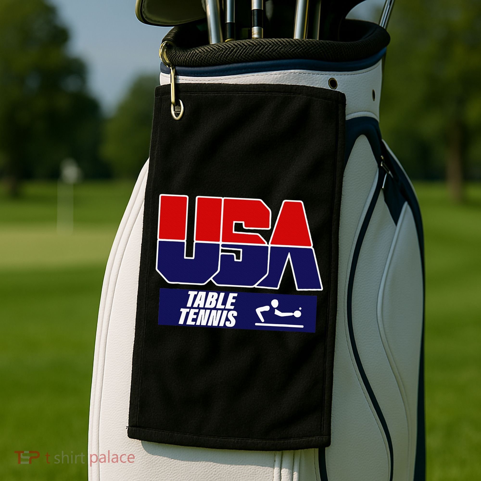 Table Tennis Usa Team Golf Towel