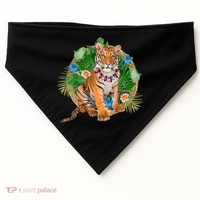 Tropical Tiger Vacation USA-Made Doggie Bandana