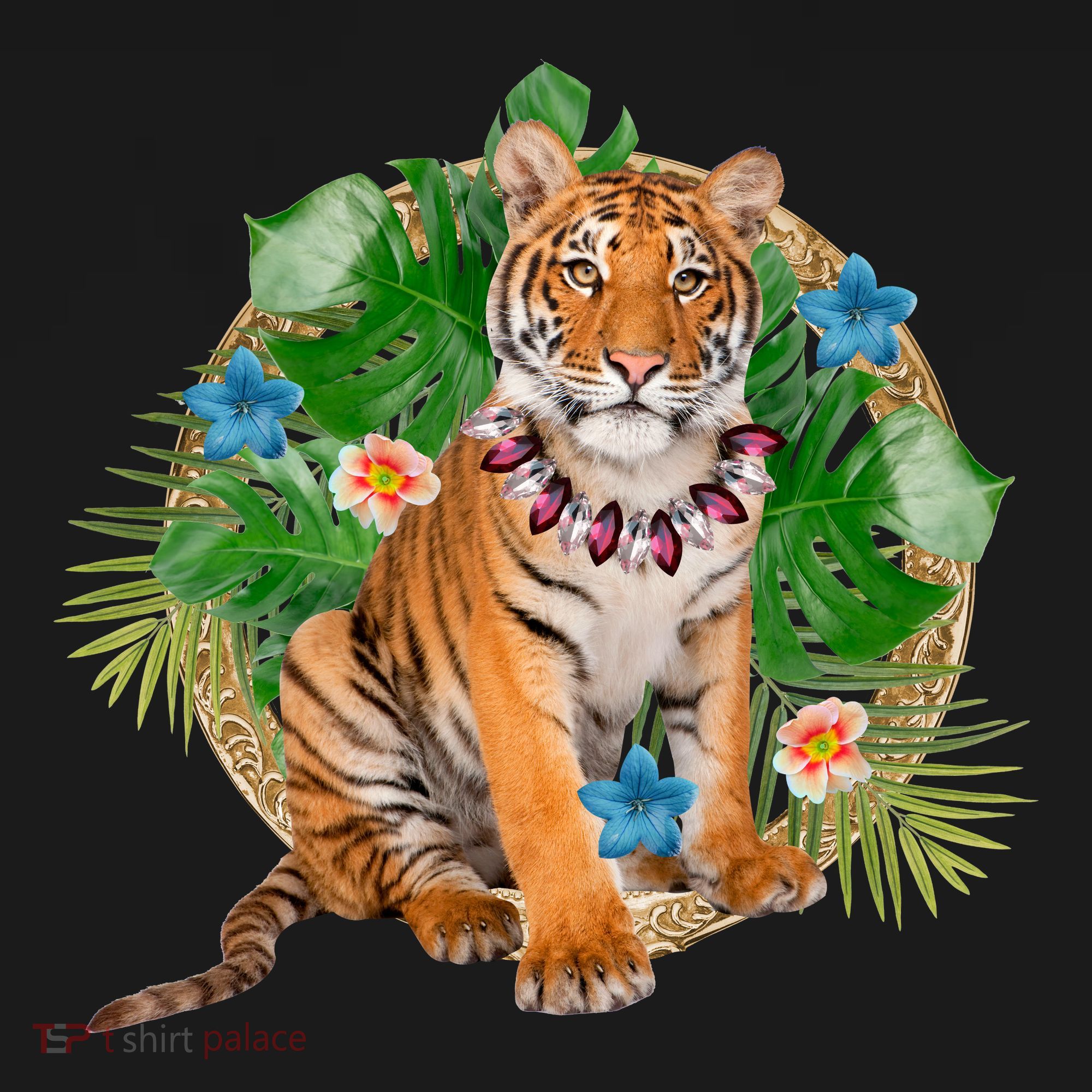 Tropical Tiger Vacation USA-Made Doggie Bandana