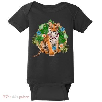 Tropical Tiger Vacation Baby Bodysuit