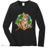 Tropical Tiger Vacation Women's Long Sleeve Shirt thumb 0