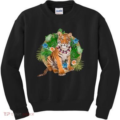Tropical Tiger Vacation Kids Sweatshirt
